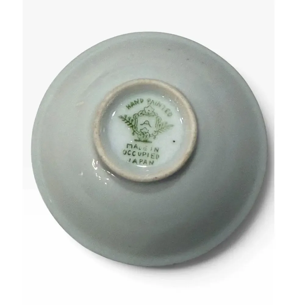 Occupied Japan Hand Painted Condiment Bowl Floral Rose Pattern 3
